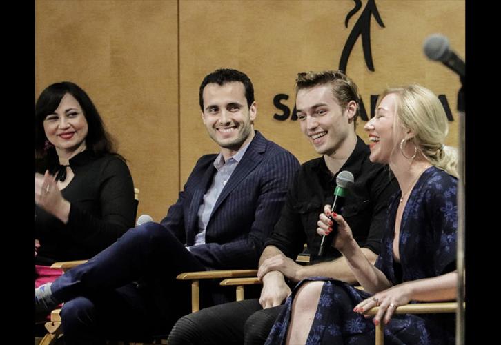 SAG-AFTRA Associate Commerical Strategist Shaine Griffin, far right, laughs as other panelists look on.