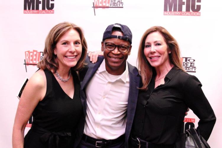 SAG-AFTRA members Anita Moore and Marla Wapner with special guest Lawrence Gilliard Jr. 