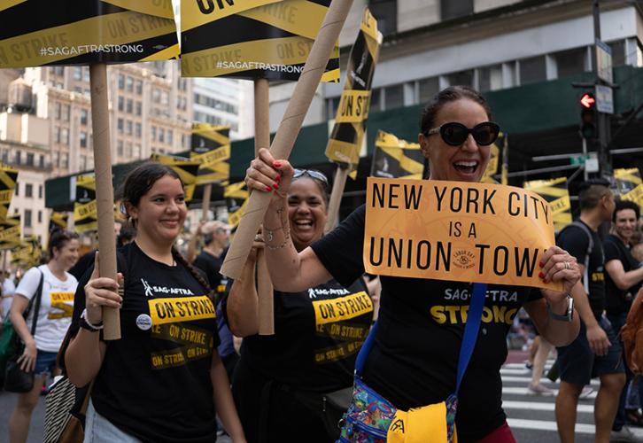 SAG-AFTRA members in the Labor Day Parade and March. Derek French| Shutterstock for SAG-AFTRA.