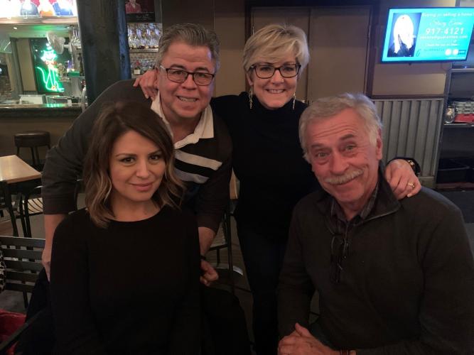 From left, Graciela Moreno, Keith Anzoleaga, Liz Harrison and show steward Gene Haagenson of KFSN-TV are all smiles at the celebration. 