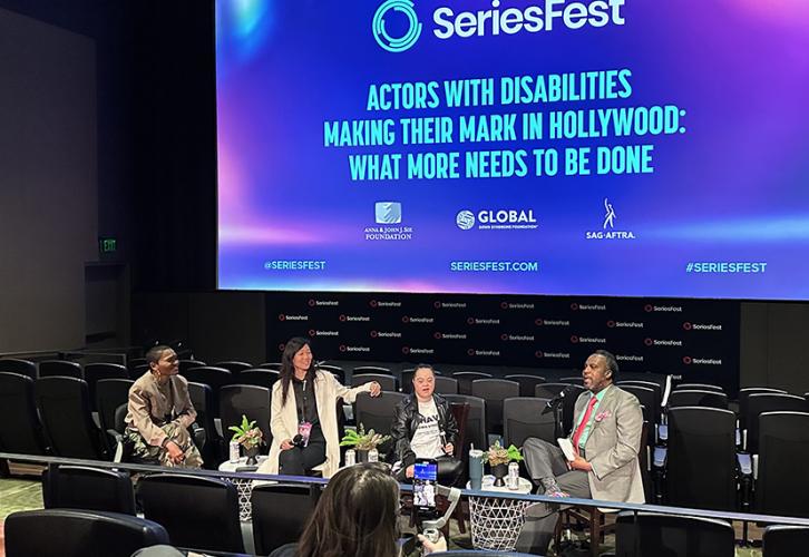  SeriesFest’s Actors with Disabilities Making Their Mark in Hollywood: What More Needs to be Done event. Panelists, from left, Lauren ‘Lolo’ Spencer, Sue Ann Pien, Madison Tevlin and moderator Lawon Exum. 