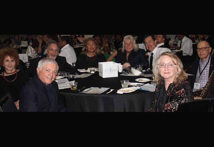 SAG-AFTRA San Francisco-Northern California Local Board members are seated at a table with a black tablecloth. 