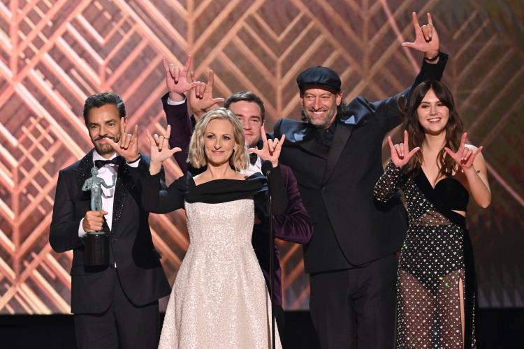 The cast of 'CODA' at the 28th SAG Awards(R). 
