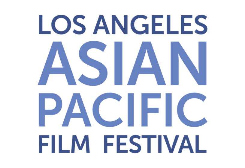 "Los Angeles Asian Pacific Film Festival" in  blue on a white background