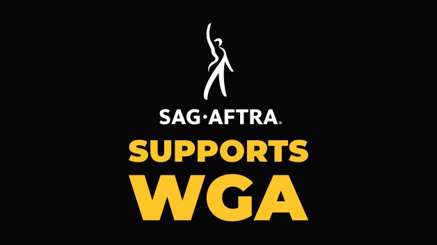 SAG-AFTRA supports WGA strike 2023 Twitter graphic v2