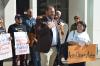 Bob Reiter of the Chicago Federation of Labor addresses the SAG-AFTRA press conference Sept. 4, 2019, and later helped members deliver a letter from SAG-AFTRA to La Ley’s management.
