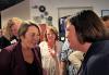 Massachusetts Gov. Maura Healey, left, and New England Local Executive Director Jessica Maher converse on April 24.