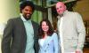 From left, New Orleans Saints defensive end Cameron Jordan, SAG-AFTRA Drescher and Super Bowl champion Andrew Whitworth, formerly of the Los Angeles Rams. Carousel image for "Actors & Athletes UNITE on Voting Rights"
