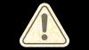 Yellow caution sign on a black background