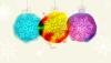 Happy Holidays from SAG-AFTRA! Three ornaments watercolor texture on a beige background.