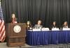 SAG-AFTRA Executive Vice President Rebecca Damon speaks at a workshop on voice cloning in Washington, D.C. on Jan. 28. SAG-AFTRA Executive Vice President Rebecca Damon speaks at a workshop on voice cloning in Washington, D.C. on Jan. 28.