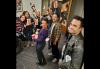The cast celebrate the terrific event. The cast celebrate the terrific event.