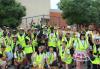 L.A. strike volunteers arrive at Netflix early to go over route and safety logistics for the L.A. solidarity march and rally. L.A. strike volunteers arrive at Netflix early to go over route and safety logistics for the L.A. solidarity march and rally.