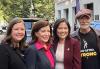 SAG-AFTRA Executive Director, New York Local, Labor Policy and International Affairs Rebecca Damon; N.Y. state Gov. Kathy Hochul; Acting Secretary of Labor Jenny Su; and Steven Lang.