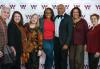 SAG-AFTRA leaders at Women Arts Day at SVA Theatre in Manhattan The group is standing side by side, smiling, against a backdrop with the Women in the Arts & Media Coalition logo.