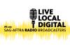 Entercom Communications Corporation 'We are SAG-AFTRA Radio Broadcasters' Microphone with 'LIVE LOCAL DIGITAL' to the right of it