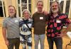 SAG-AFTRA members Harold Rudolph, Eve Costarelli, Tony Ionno and Rick Dumont make connections at the Nov. 6 Actors Prep Workshop. A group of four people stand shoulder to shoulder with one arm on each others' shoulder.